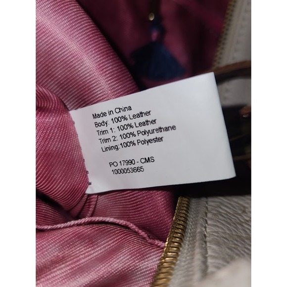 The Sak Leaf Cut Out hand bag Ojai pink lining Leather EUC Tote Embossed - Picture 16 of 16